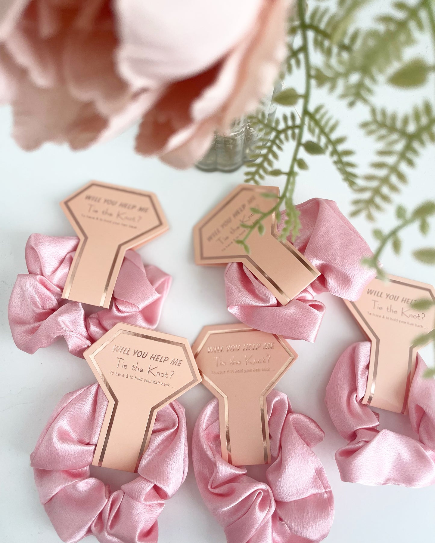 Bridal proposal scrunchies