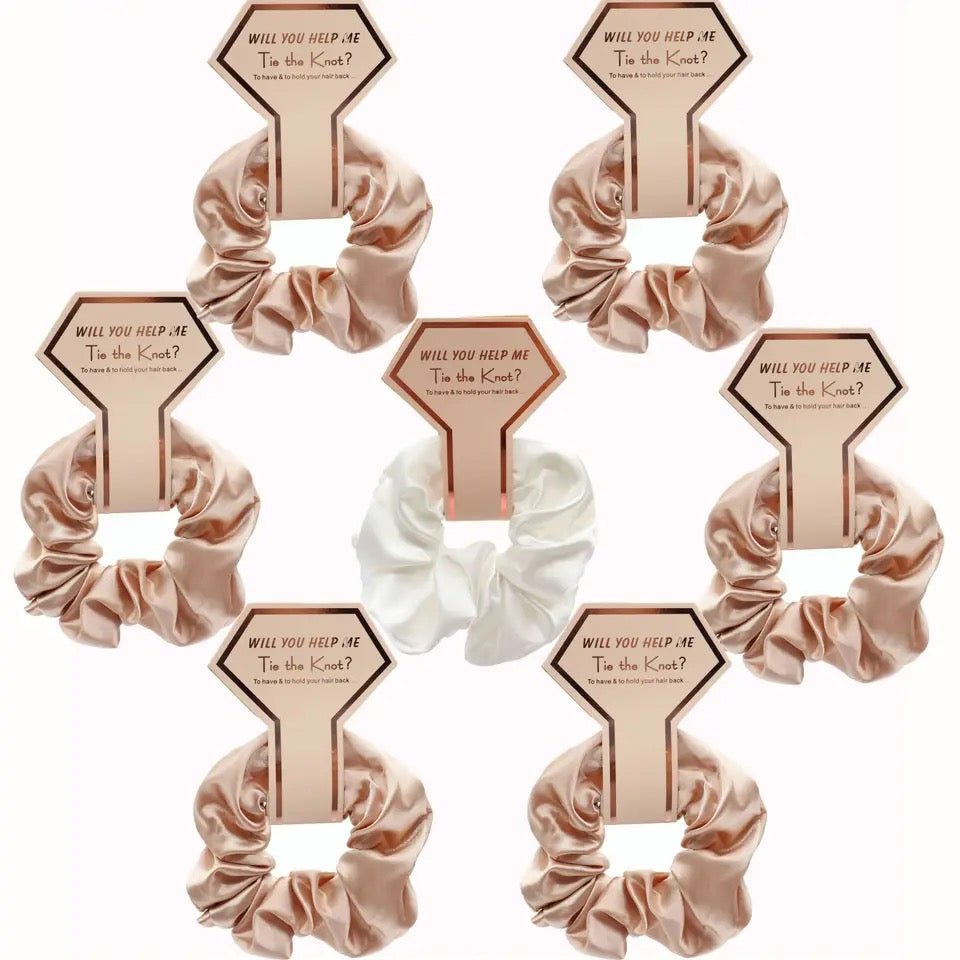 Bridal proposal scrunchies
