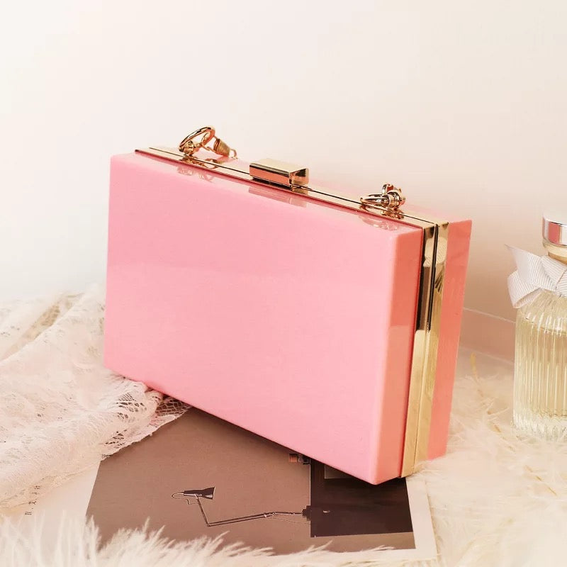 Clear bridal clutch bag