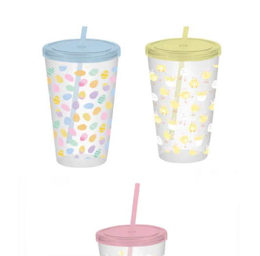 Easter tumbler with straw