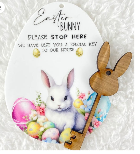 Easter bunny stop sign