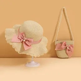 Kids/baby beach hat and bag set