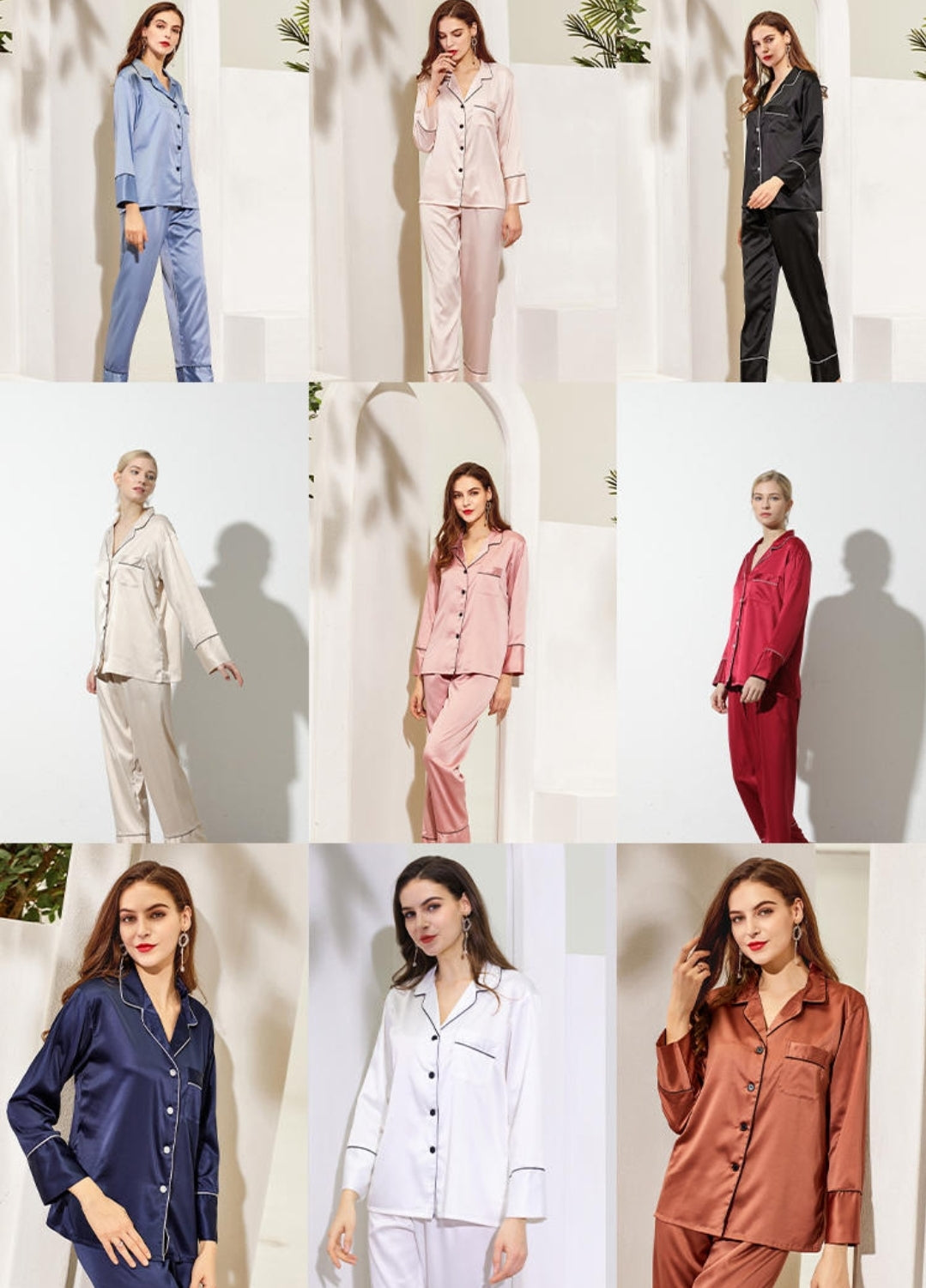 Ladies satin trousers pyjamas